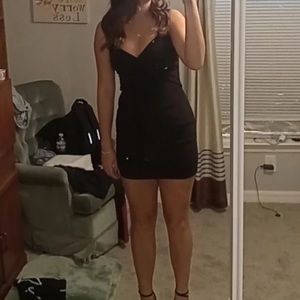 Black fitted homecoming dress